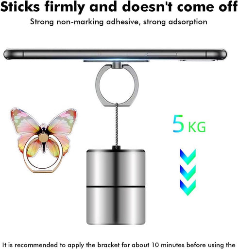HZZADZXW 2 360 Pcs Butterfly Cell Phone Ring Stand Holder, Cute Butterfly Design Finger Rotating Metal Hand Phone Stand
