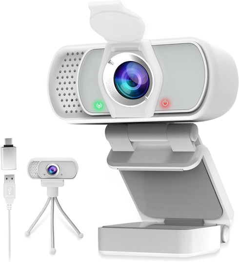ZIQIAN usb c webcam 1080P Webcam,Live Streaming Web Camera with Stereo Microphone, Desktop