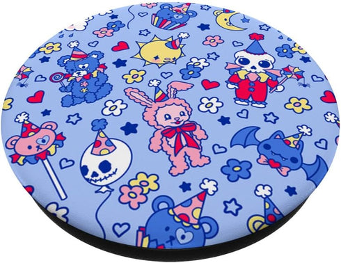 Clowncore Pastel Goth Clown Babycore Kidcore Weirdcore Blue PopSockets Swappable PopGrip