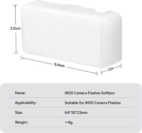 IM30DF IM30 Godox Flash Diffuser for Godox Mini Flash, White Diffuser Softens Harsh Shadows, Bring a Softer Effect