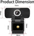 Jinpei 2K JW-05B QHD Webcam with Privacy Cover, Microphone, Web Computer Camera, Plug and Play,for Zoom/Skype/Teams