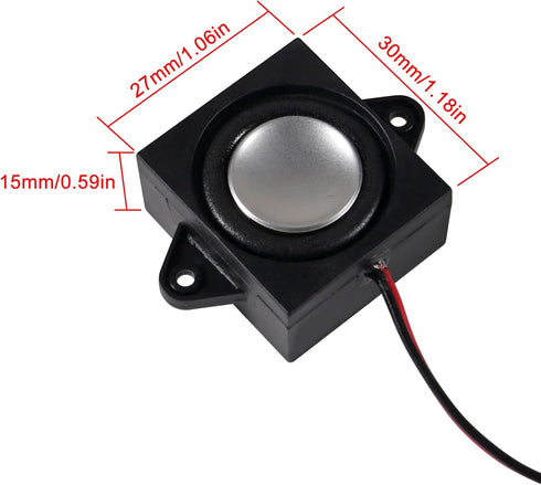 4pcs 3 Watt 8 Ohm Mini Speaker, 8ohm 3w Loudspeaker Micro Speaker for Arduino with JST-PH2.0 Interface for Small