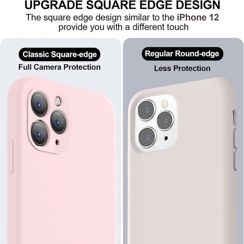 Vooii iPhone 11 Pro Max Case - Chalk Pink, Upgraded Liquid Silicone, Square Edges, Camera Protection, Soft Microfiber