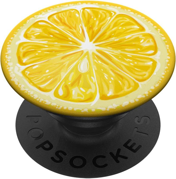 PopSockets Standard PopGrip - Yellow Lemon Pattern Slice for Boys Girls Lemon Print Black