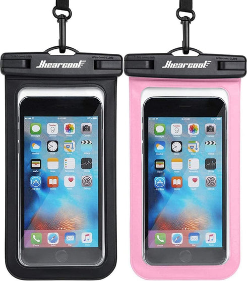 Hiearcool Universal Waterproof Case, Phone Pouch for iPhone 15 14 13 12 Pro Max XS Plus, Samsung Galaxy S22, 2 Pack