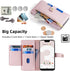 Asuwish Phone Case for Google Pixel 3 XL, Rose Gold Zipper Leather Wallet Cover with Screen Protector, Flip Stand,