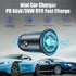 USB-C Car Charger Adapter, Mini All-Metal Dual Ports Fast Charging 60W PD + 30W QC3.0 Universal for iPhone, Samsung