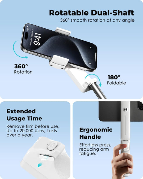 Viozon 4-7" Portable Selfie Stick, Lightweight Extendable Stainless Steel Tube,All-in-One Compact Selfie Stick