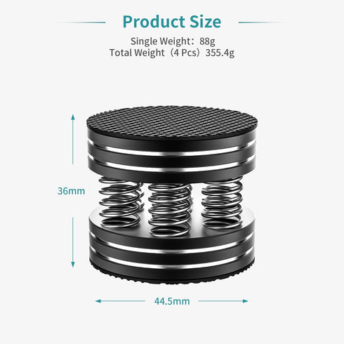 Tertullus Speaker Spikes 4PCS, Hifi Spring Speaker Isolation Feet, Aluminum Non-Slip Shockproof for Audio, Subwoofers