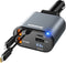 SUPERONE Upgraded 4 in 1 Retractable Car Charger, Fast Phone Charger with 2.6ft Cord, USB C and Apple Adapter