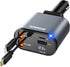 SUPERONE Upgraded 4 in 1 Retractable Car Charger, Fast Phone Charger with 2.6ft Cord, USB C and Apple Adapter