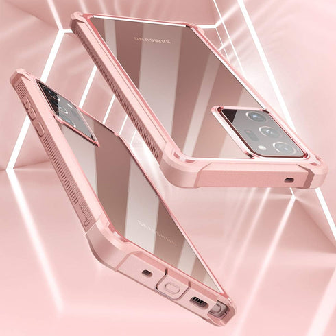 Dexnor for Galaxy Note 20 Ultra Case with Screen Protector, Clear Electroplated Metal 360 Full Body Rugged