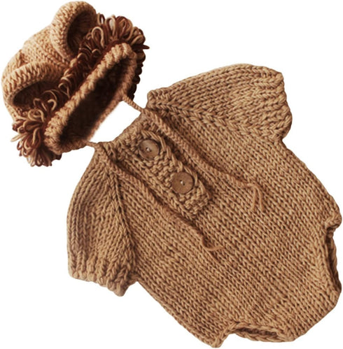 M&G House Newborn Photography Outfits, Baby Crochet Knitted Photoshoot Props, Animal Costume Set