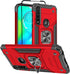 for Moto G Power Case with Screen Protector, Hard Rubber Bumper, Shockproof Tough Rugged with Kickstand (Red)