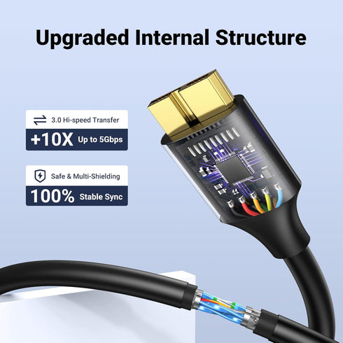 UGREEN 1.5ft Micro USB 3.0 Cable, Type A Male to Micro B, compatible with Samsung Galaxy S5, Note 3, cameras, and hard