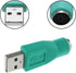 USB to PS2 Adapter 2PCS - Green PS/2 Female to USB Male Converter for Mouse and Keyboard.