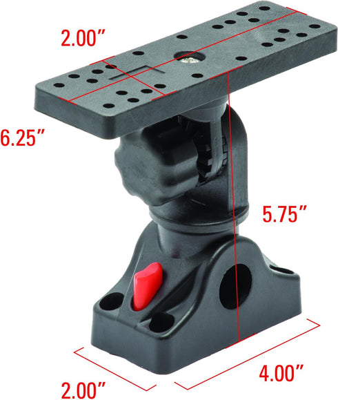 Extreme Max 3006.8661 Universal Fish Finder Head Unit, Boat/Fishing Rod Holder Mount for Screens Up to 9"