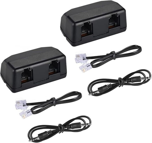 eoqo Analog Telephone Adapter Splitter for Telephone & Voice Recorder, Dual RJ11 Ports