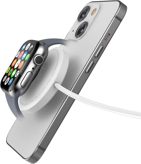 Galvanox Watch + iPhone Magnetic Wireless Charger, Compatible with MagSafe, for Apple Watch Series & iPhone 15