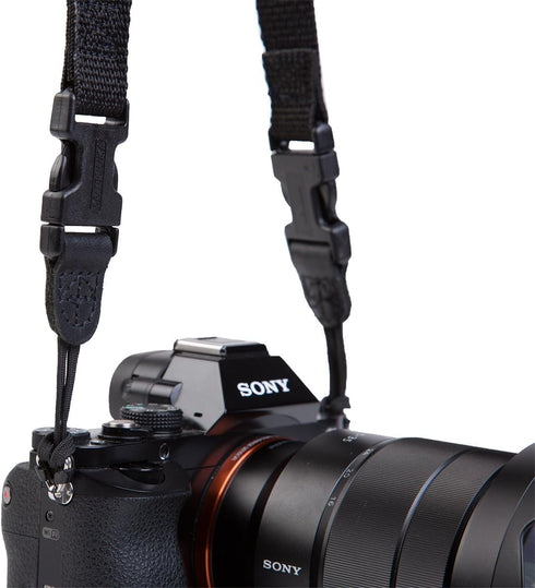 OP/TECH USA Super Classic Camera Neck Strap, Black, Padded Neoprene, Control-Stretch System