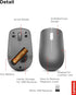 Lenovo 530 Full Size Wireless Computer Mouse for PC and Laptop, 2.4 GHz Nano USB Receiver, Ambidextrous Design,