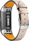Leather Bands Compatible with Fitbit Charge 4/Charge 3, Replacement Wristband Straps for Women and Men, Beige