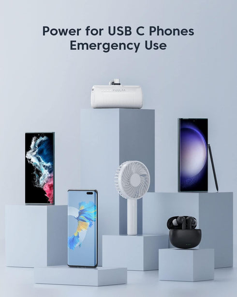 Kuulaa Portable Charger USB C Power Bank 4500mAh - Compact Battery Pack Compatible with iPhone 15, Samsung Galaxy,