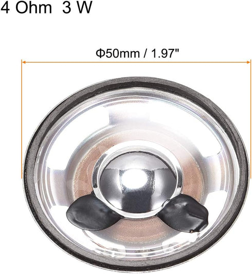 uxcell 3W 4 Ohm DIY Magnetic Speaker 50mm Round Shape Replacement Loudspeaker 2pcs