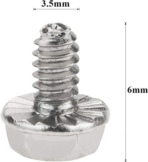 Toothed Hex 6/32 Screw 6# -32 Computer PC Case Mounting Screws, 100 PCS for Hard Drive and Motherboard