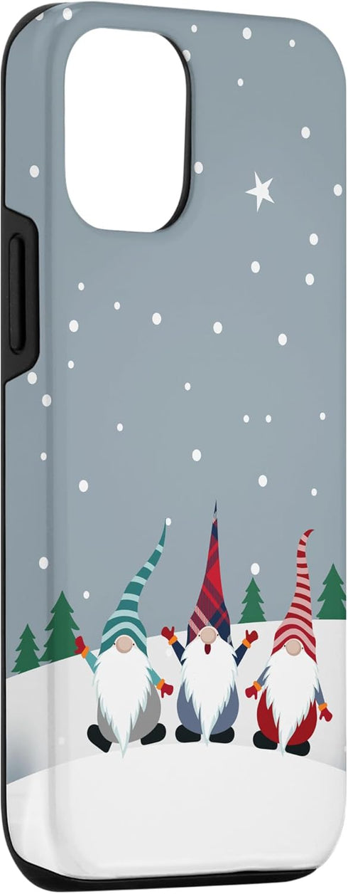 Christmas Gnomes Plaid Stripes Pattern Case for iPhone 12/12 Pro - Holidays Snow Winter