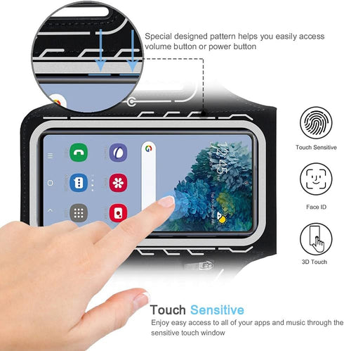 JEMACHE Armband for Samsung Galaxy S25 S24 S23 S22 S21 Ultra/Plus/FE, Gym Running Workouts Arm Band, Black.