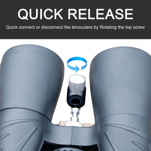 Binocular Tripod Adapter Quick Release 1/4-20 Inch Threading for 8x40, 8x42, 10x50, 12x50, 15x70 Binoculars