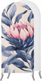 Jnbasdffb Blue Pink Botanical Wedding Arch Cover,Stretchy Spandex Arch Backdrop Stand Covers 7.2