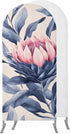 Jnbasdffb Blue Pink Botanical Wedding Arch Cover,Stretchy Spandex Arch Backdrop Stand Covers 7.2