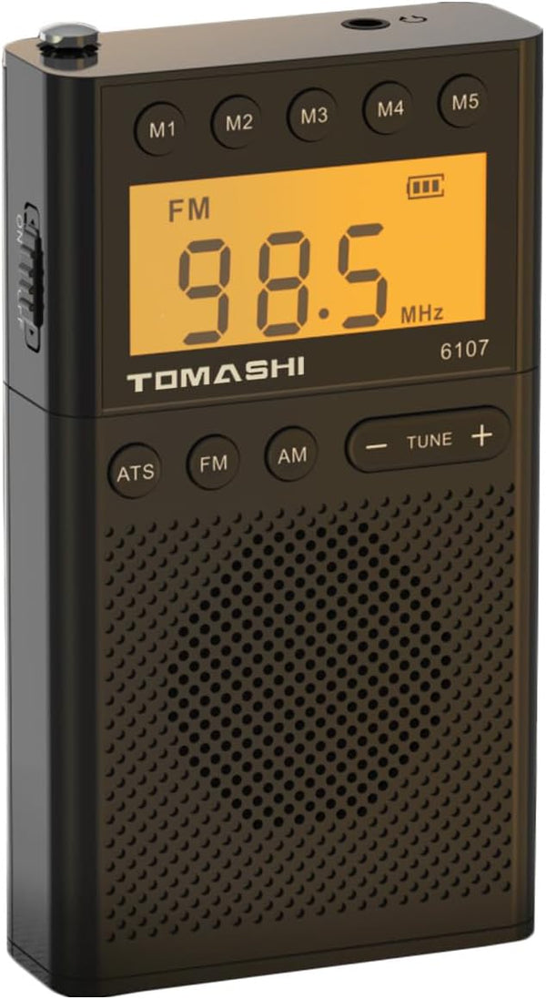 AM FM Portable Radio with Loud Speaker, Headphone Jack, 2AAA Battery Operated Radio for Long Range Reception