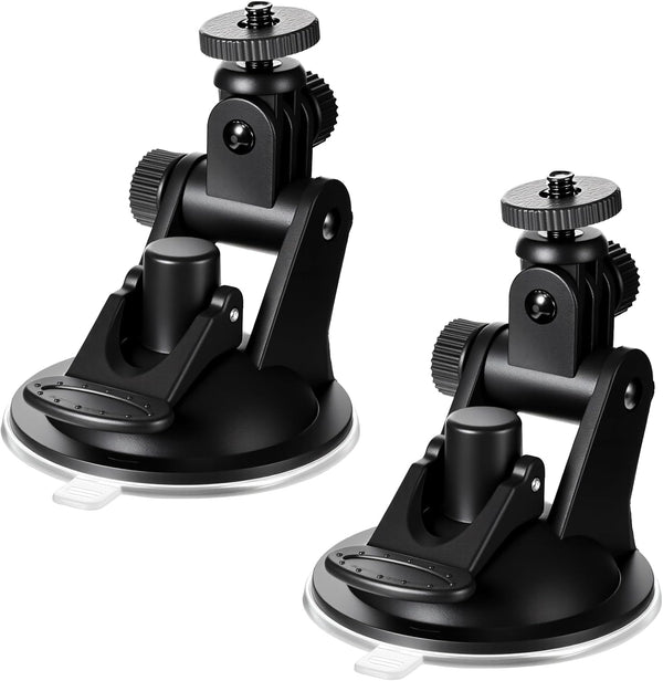 Qulkws 2PCS Dash Cam Suction Cup Mounts, Car Camera Mount, Windshield and Dashboard