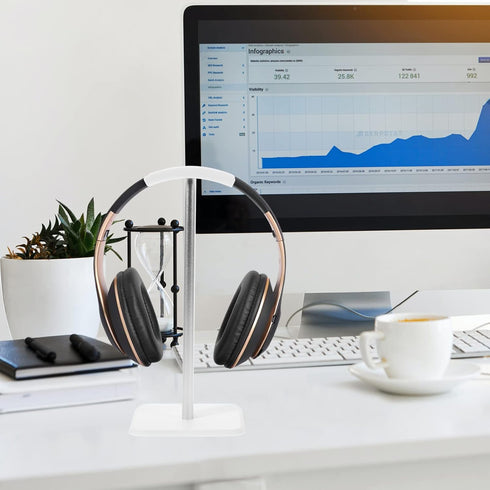 SOLUSTRE Headphone Stand Aluminum Gaming Headset Holder, Earphone Hanger Desk Mount Rack for Home and Office