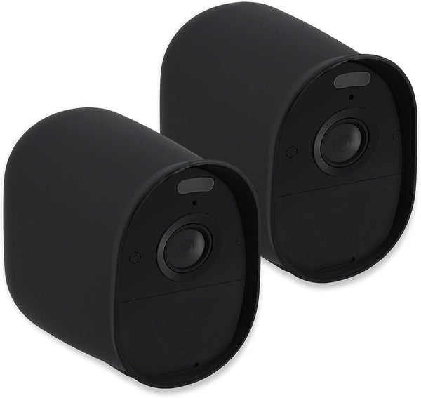 kwmobile 2X Silicone Skin Compatible with Arlo Essential Spotlight Security Camera Cover - Black
