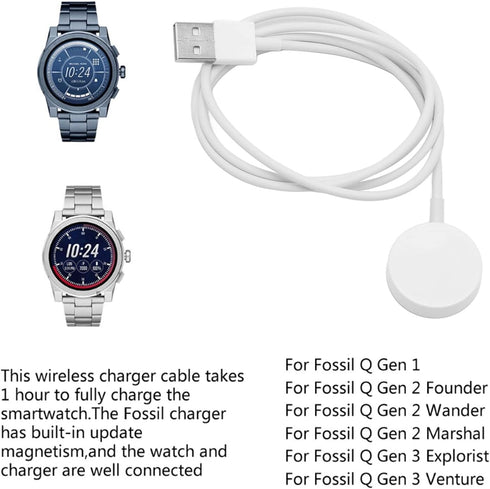 Charger Dock Fossil Gen 1 2 3, Magnetic Smart Watch Charger Smartwatch USB Charging Cable, Charging Dock Cable for Fossil Q Gen 2