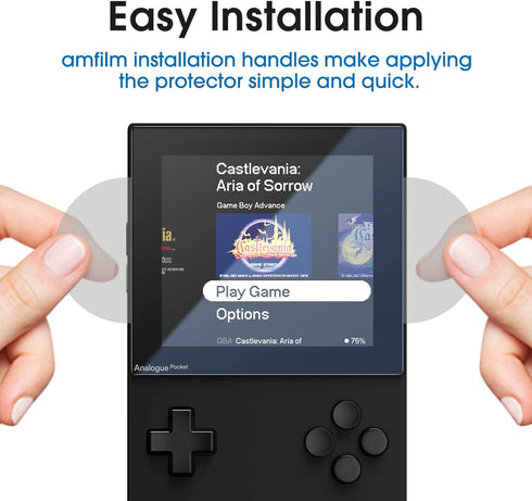 amFilm Tempered Glass Screen Protector for Analogue Pocket, 2 Pack, Easy Installation, Anti-Scratch.