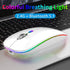 TENMOS Wireless Bluetooth Mouse, LED Slim Dual Mode Rechargeable Silent Mouse with Type C Adapter