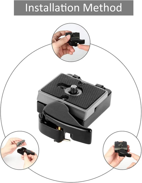 Quick Release Plate for Manfrotto 200pl-14 Rc2 Camera Tripod Head (Pack of 2) Black