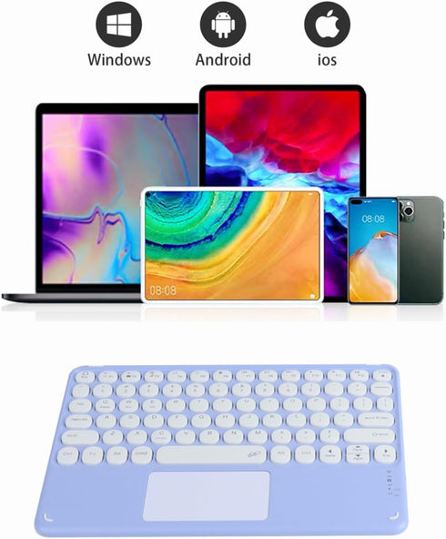 Bluetooth Keyboard, 10-inch Wireless Keyboard with Touchpad, Ultra-Slim Portable Rechargeable for iPad, iPhone, Android