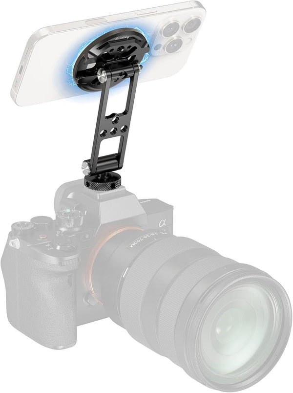 SMALLRIG Magnetic Metal Phone Mount with Cold Shoe Mount, Adjustable Rotatable Phone Tripod