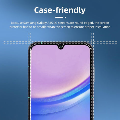 NEW'C 3 Pack Tempered Glass Screen Protector for Samsung Galaxy A15 5G/4G - Case Friendly, Scratch-proof, Bubble Free,