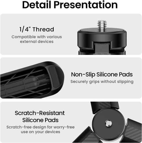 LKTOP 3 3, with1/4 insta360 X5/X4/X3 5 Pro/4/3 Pocket Mini Tripod for DJI Osmo Pocket Portable Tripod Stand Tabletop