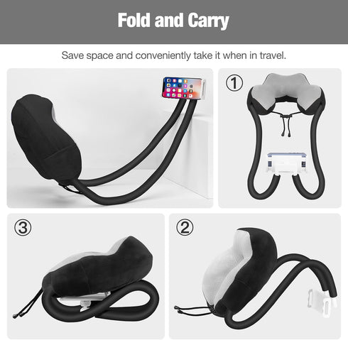 MoKo Neck Phone Holder, Lazy Gooseneck Phone Pillow Holder Bracket, 360° Rotate Phone Tablet Stand for 4"-11" Device,