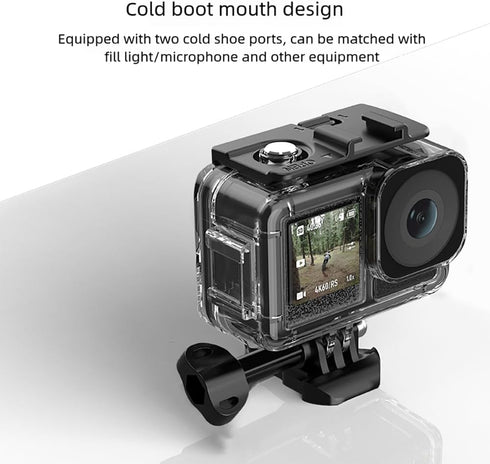 Waterproof Case for DJI Osmo Action 3/4 Camera Accessories, Underwater 45M Protective Shell Housing