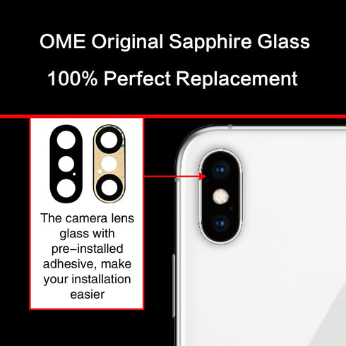 ASDAWN Back Rear Camera Lens Glass Replacement for iPhone Xs Max and Xs, with Adhesive + Repair Tool Kit