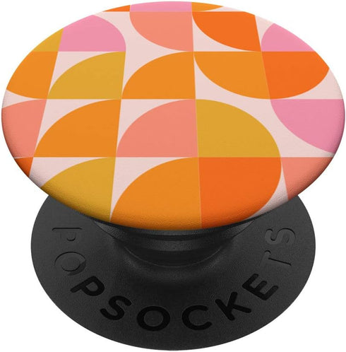 Geometric Mid Century Modern Abstract Pattern Pink Orange PopSockets PopGrip: Swappable Grip for Tablets & Phones